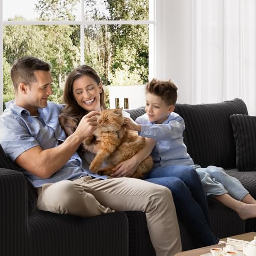 106" Modular L Shaped Cloud Sectional Sofa with Smarts Coil™ Support, 3-Seat Boneless Couch with Ottoman for Living Room or Apartment, No Assembly Required