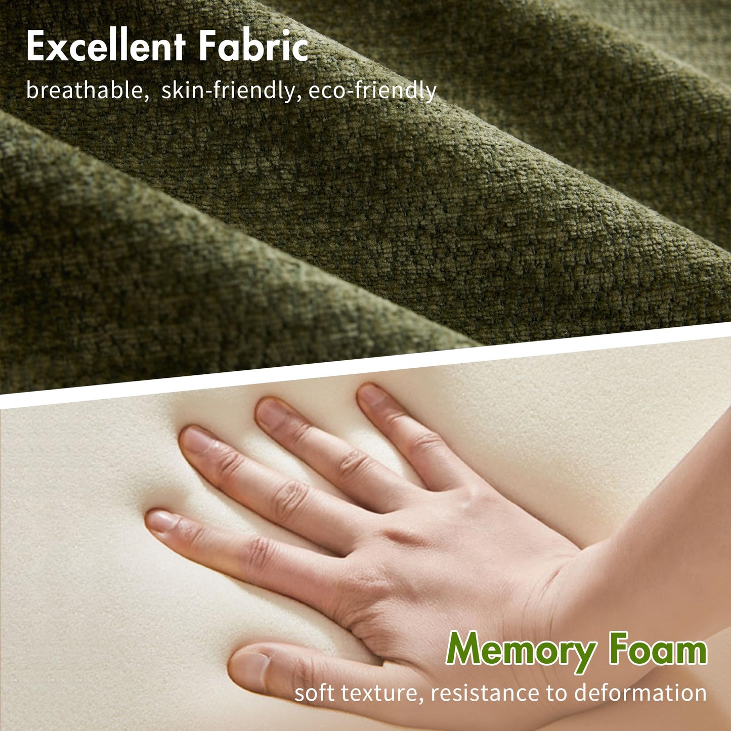 101.6" Green Modular Sectional Cloud Sofa, 4-in-1 Folding Convertible Floor Couch, Boneless Cushion Sofa for Living Room