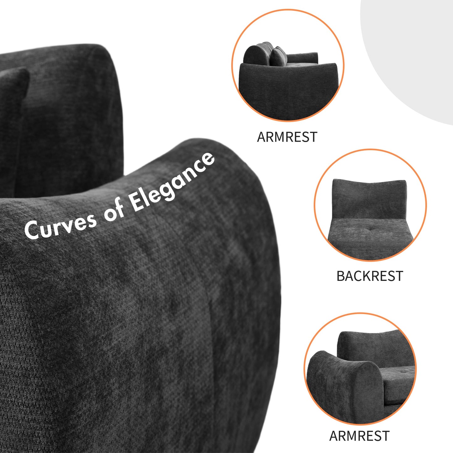 101.6" Modular Sectional Cloud Sofa,Floor Boneless Couch, 4-in-1 Folding Convertible Sofa Bed, Modular Cushion Couch,Suitable for Living Room,Bedroom and Recreation Room (Gray)