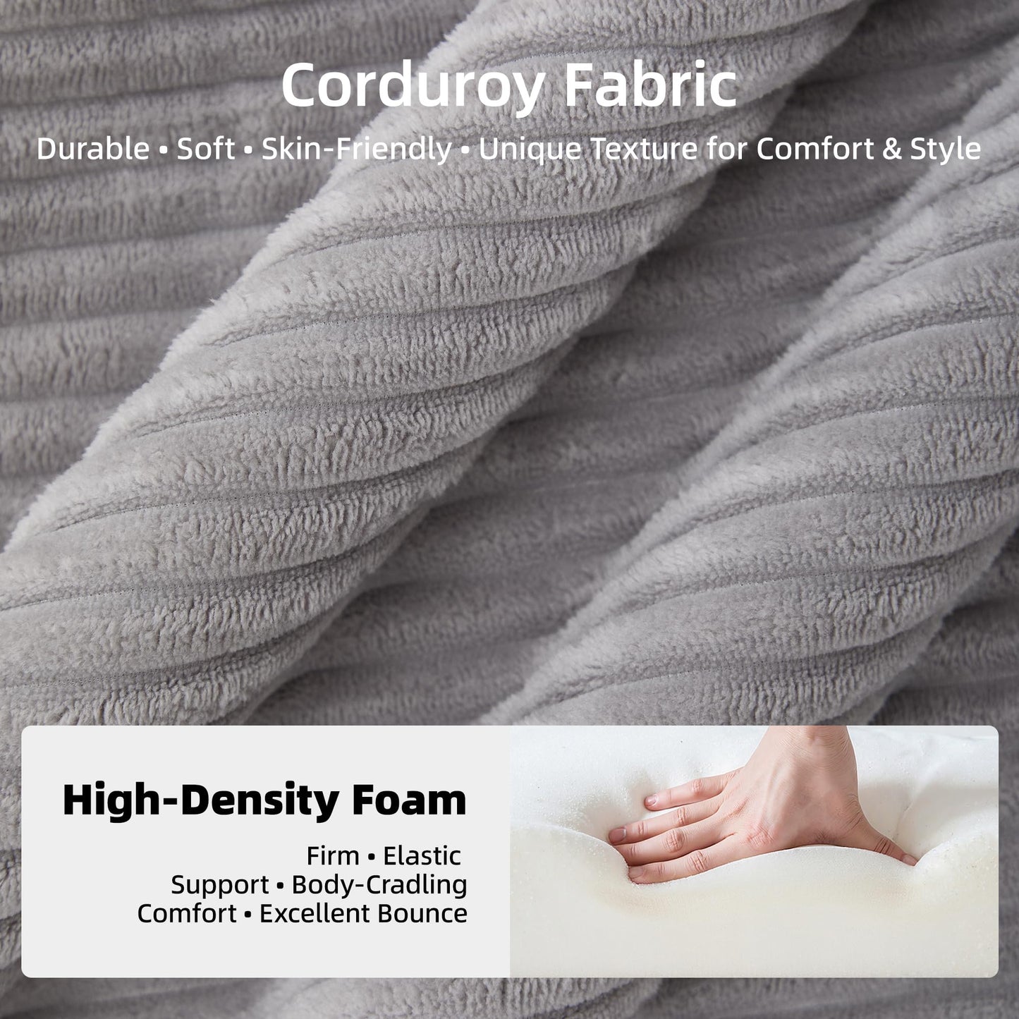 108" Camel L-Shaped Modular Sectional Sofa, Boneless Deep Seat Couch with Chaise and 2-Seaters, Modern Upholstered Couch for Living Room, Right-Facing Chaise